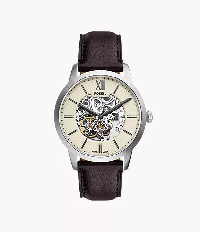 Townsman 44mm Automatic Dark Brown Leather Watch S9