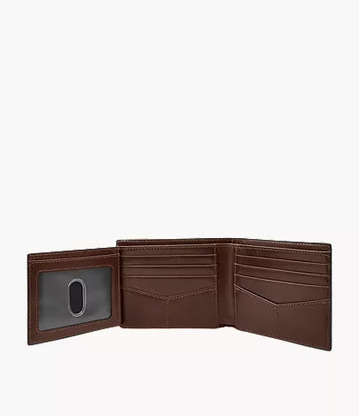 Derrick Leather RFID Bifold with Flip ID Wallet
