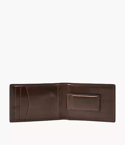 Derrick Leather Money Clip Bifold Wallet
