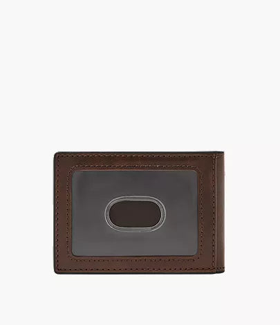 Derrick Leather Money Clip Bifold Wallet