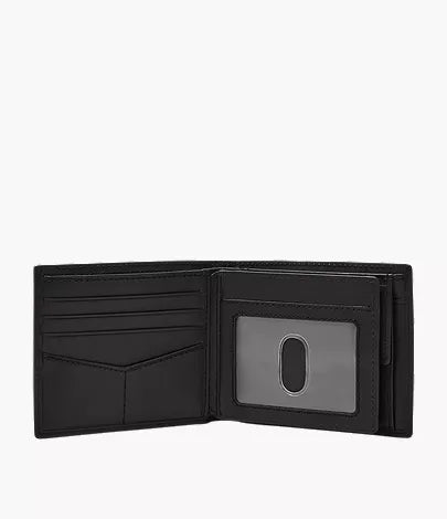 Derrick Leather RFID Large Coin Pocket Bifold Wallet