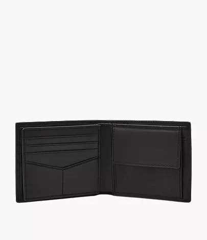 Derrick Leather RFID Large Coin Pocket Bifold Wallet