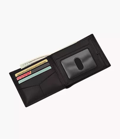 Derrick Leather RFID Large Coin Pocket Bifold Wallet