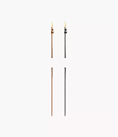 12mm Black And Brown Leather Raquel Strap Set