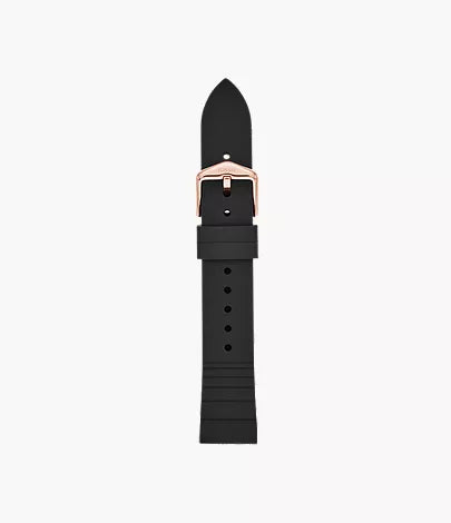 18mm Black Silicone Strap