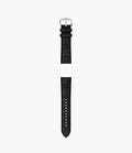 22mm Black Leather Watch Strap