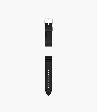 24mm Black Silicone Watch Strap