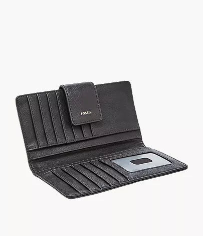 Logan Leather RFID Tab Clutch Wallet