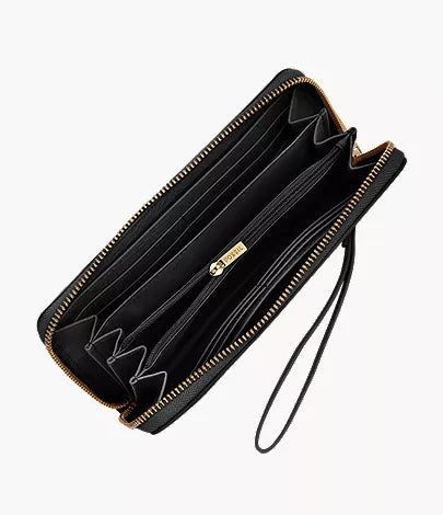 Logan Leather RFID Zip Around Clutch Wallet