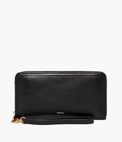 Logan Leather RFID Zip Around Clutch Wallet
