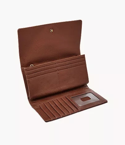 Logan Leather RFID Flap Clutch Wallet