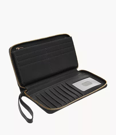 Liza Leather Zip Around Clutch Wallet