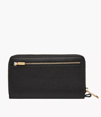 Liza Leather Zip Around Clutch Wallet