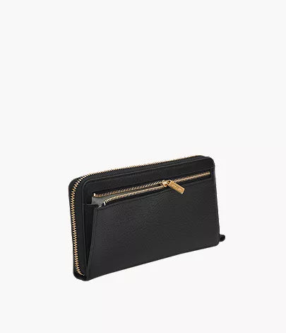 Liza Leather Zip Around Clutch Wallet