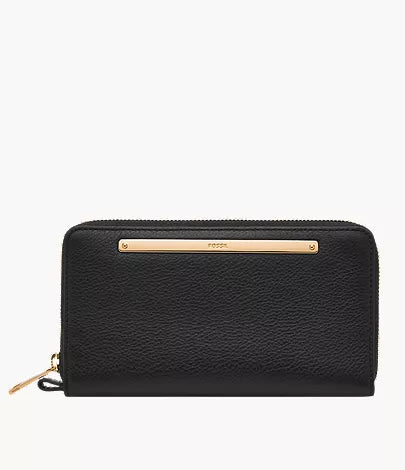 Liza Leather Zip Around Clutch Wallet