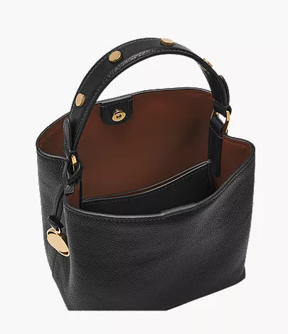 Jessie Leather Small Bucket Crossbody Bag