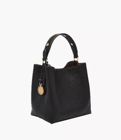 Jessie Leather Small Bucket Crossbody Bag