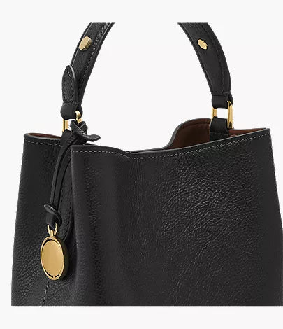 Jessie Leather Small Bucket Crossbody Bag