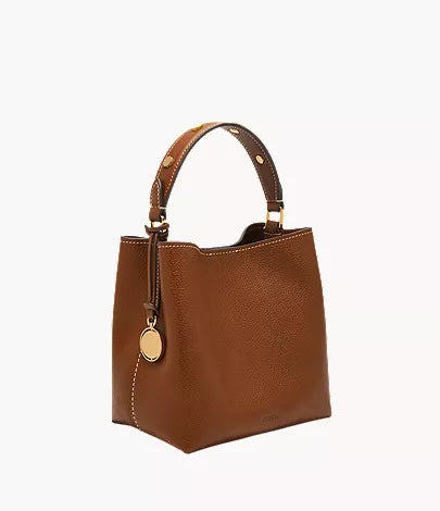 Jessie Leather Small Bucket Crossbody Bag