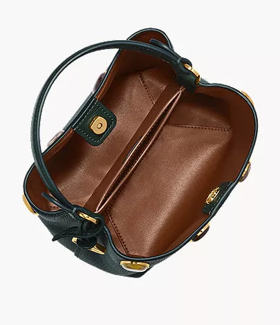 Jessie Leather Small Bucket Crossbody Bag
