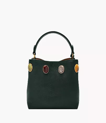 Jessie Leather Small Bucket Crossbody Bag