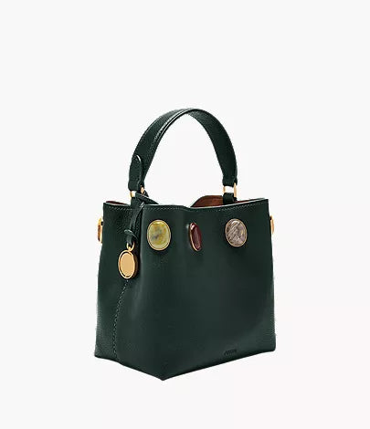 Jessie Leather Small Bucket Crossbody Bag