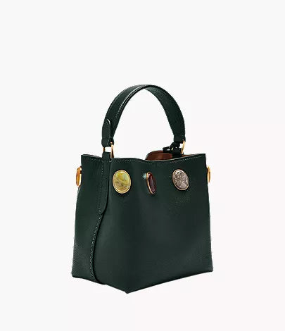 Jessie Leather Small Bucket Crossbody Bag