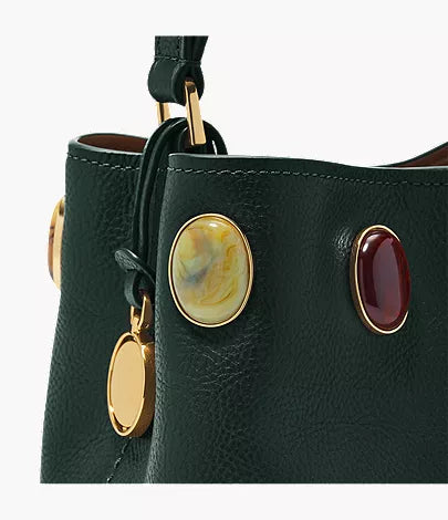 Jessie Leather Small Bucket Crossbody Bag